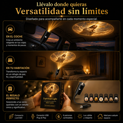 EspiritualLight. Mini proyector Religioso USB.