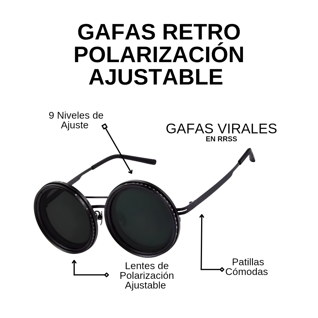 Gafas Retro de Polarización Ajustable