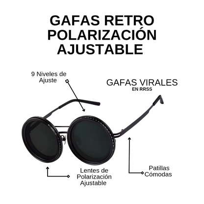 Gafas Retro de Polarización Ajustable